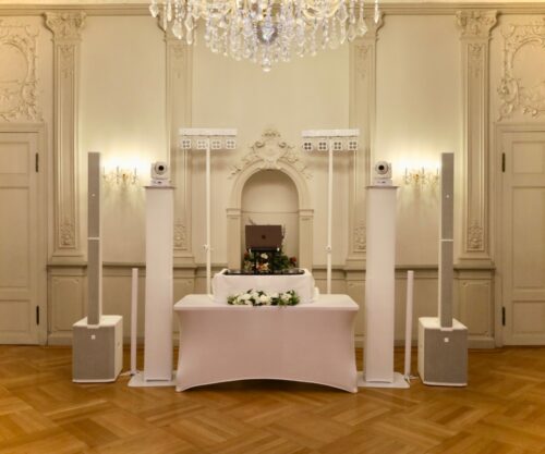 Hochzeits DJ Technik White Wedding Setup